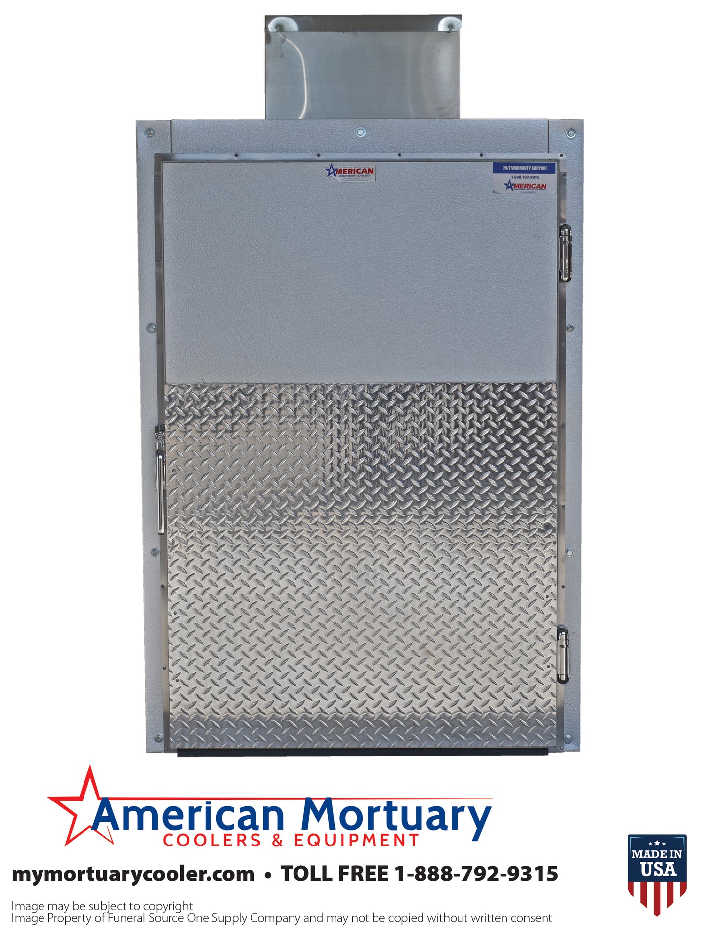Oversized 2 Body Cot Roll-In Mortuary Cooler AMC Model #2BRX