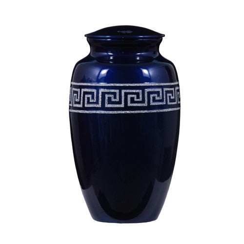 Urn Hand Crafted Grecian Frieze - Blue